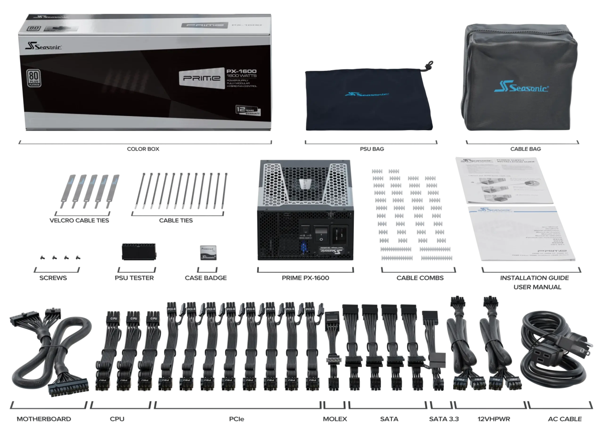 Seasonic PRIME PX - 1600 Power Supply 1600 Watts | SSR - 1600PD2 - Vektra Computers LLC Seasonic PRIME PX - 1600 Power Supply 1600 Watts | SSR - 1600PD2 - Vektra Computers LLC